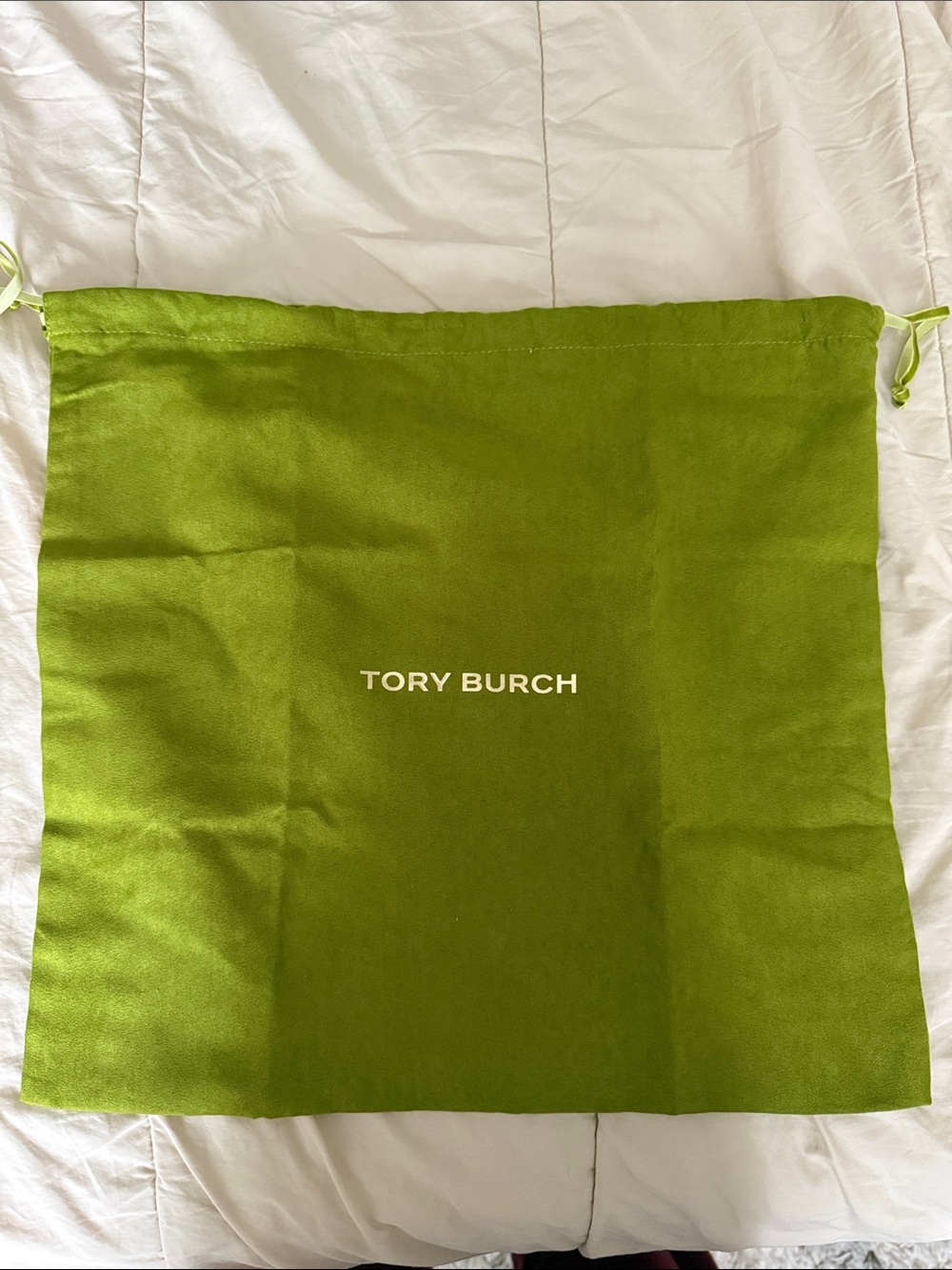 Tory Burch Bright Lime Green Drawstring Dust Bag